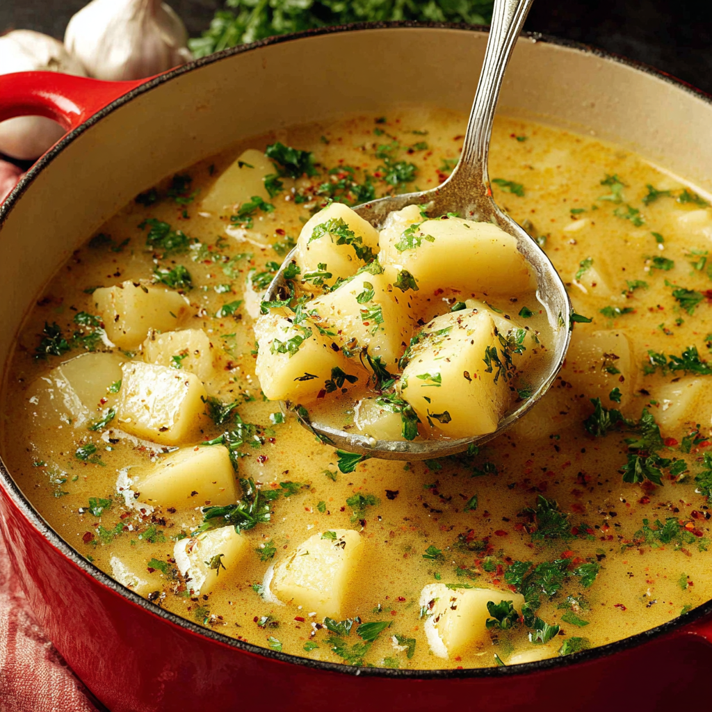 Creamy Garlic Potato Soup for Cold Days