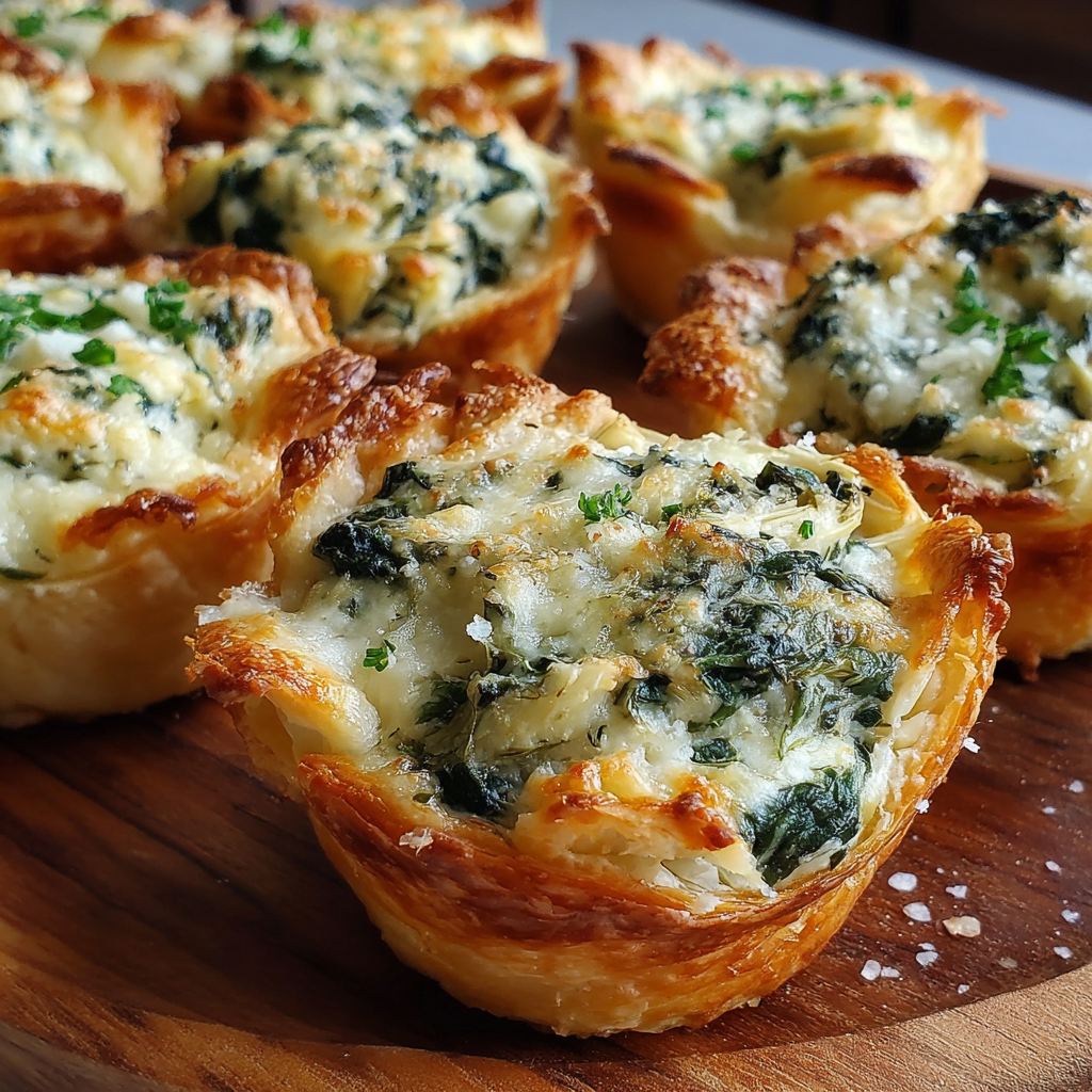 Cheesy Spinach Artichoke Dip Bites