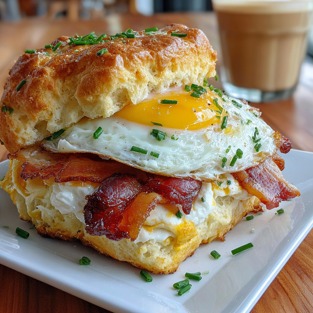 Cloud Bread Breakfast Sandwich