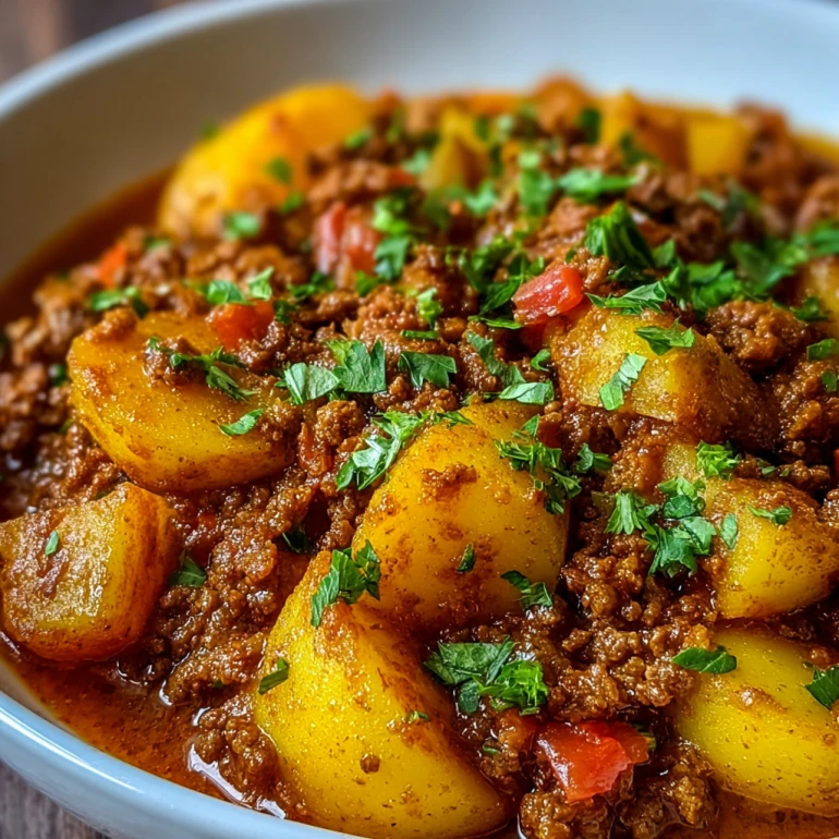 Aloo Keema Ground Meat with Potatoes