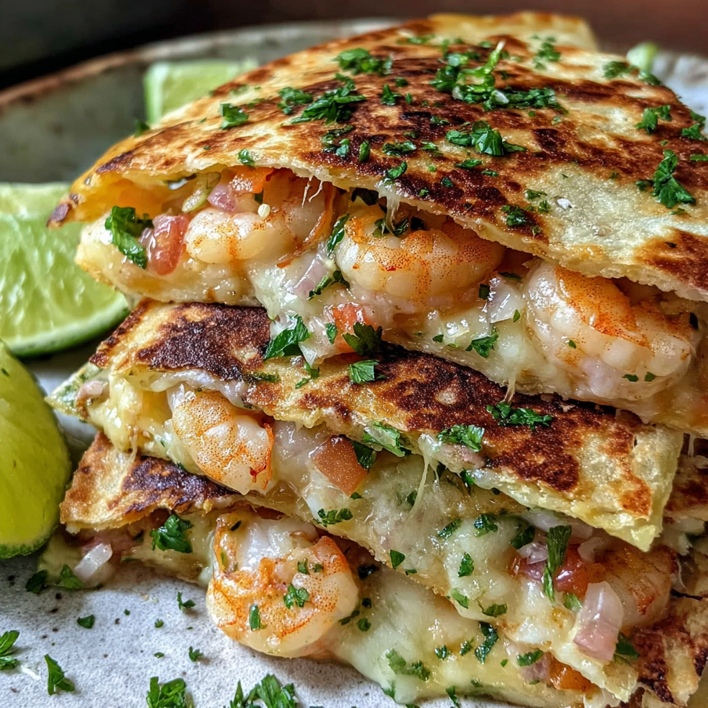 Shrimp Quesadilla with Melty Cheese