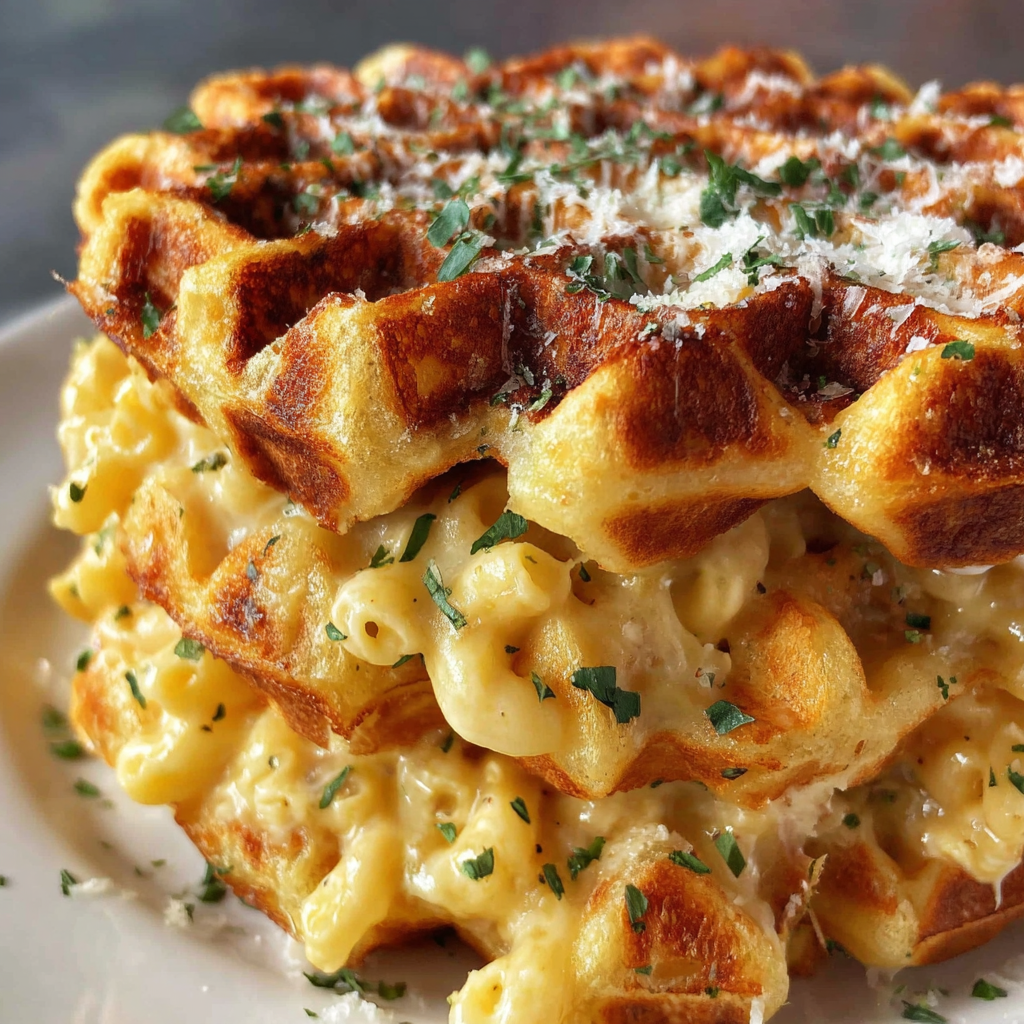 Mac and Cheese Stuffed Waffles