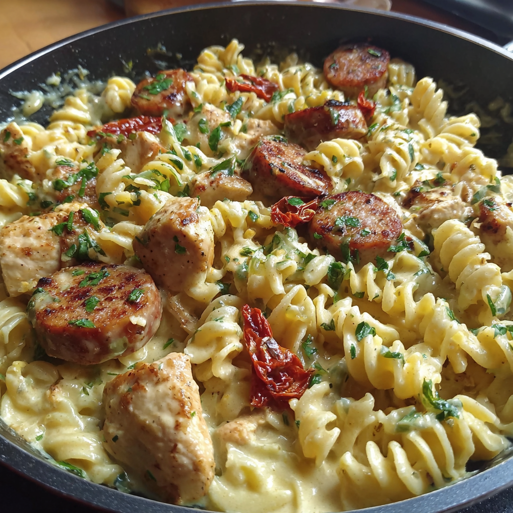 Creamy Pepper Jack Chicken & Sausage Pasta