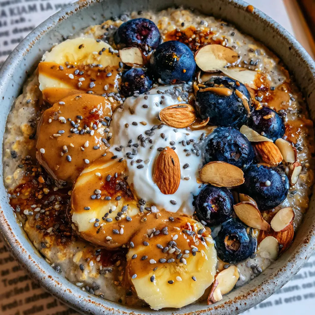 Healthy Banana Split Breakfast Oats