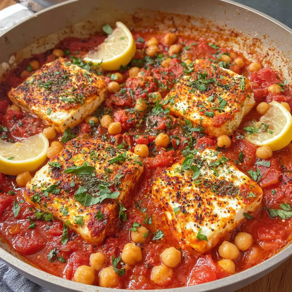 Baked Feta with Chickpeas