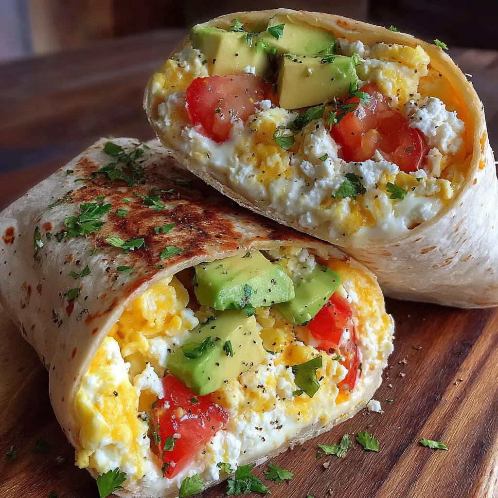 Zesty Cottage Cheese and Avocado Breakfast Burrito Bliss