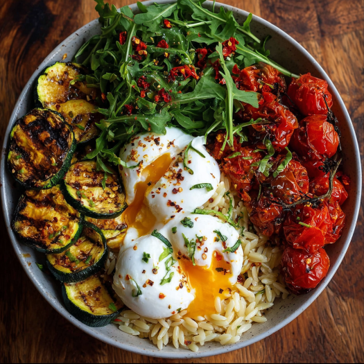 Deconstructed Lemon Garlic Orzo Bowl