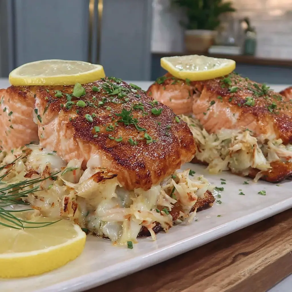Smoked Crab Stuffed Salmon