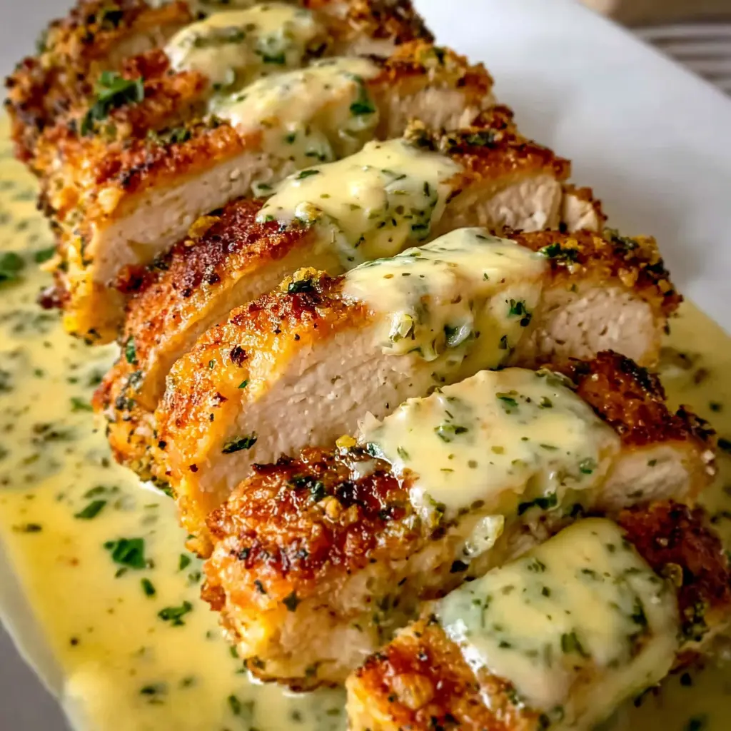 Baked Caesar Chicken with Creamy Parmesan Sauce