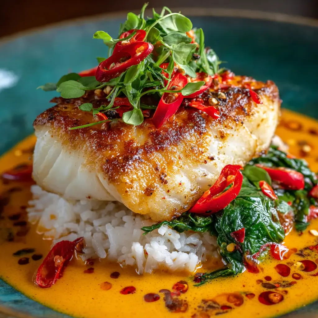 Tropical Grouper with Spicy Coconut