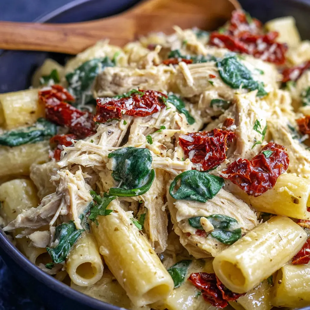 Slow Cooker Tuscan Chicken Pasta