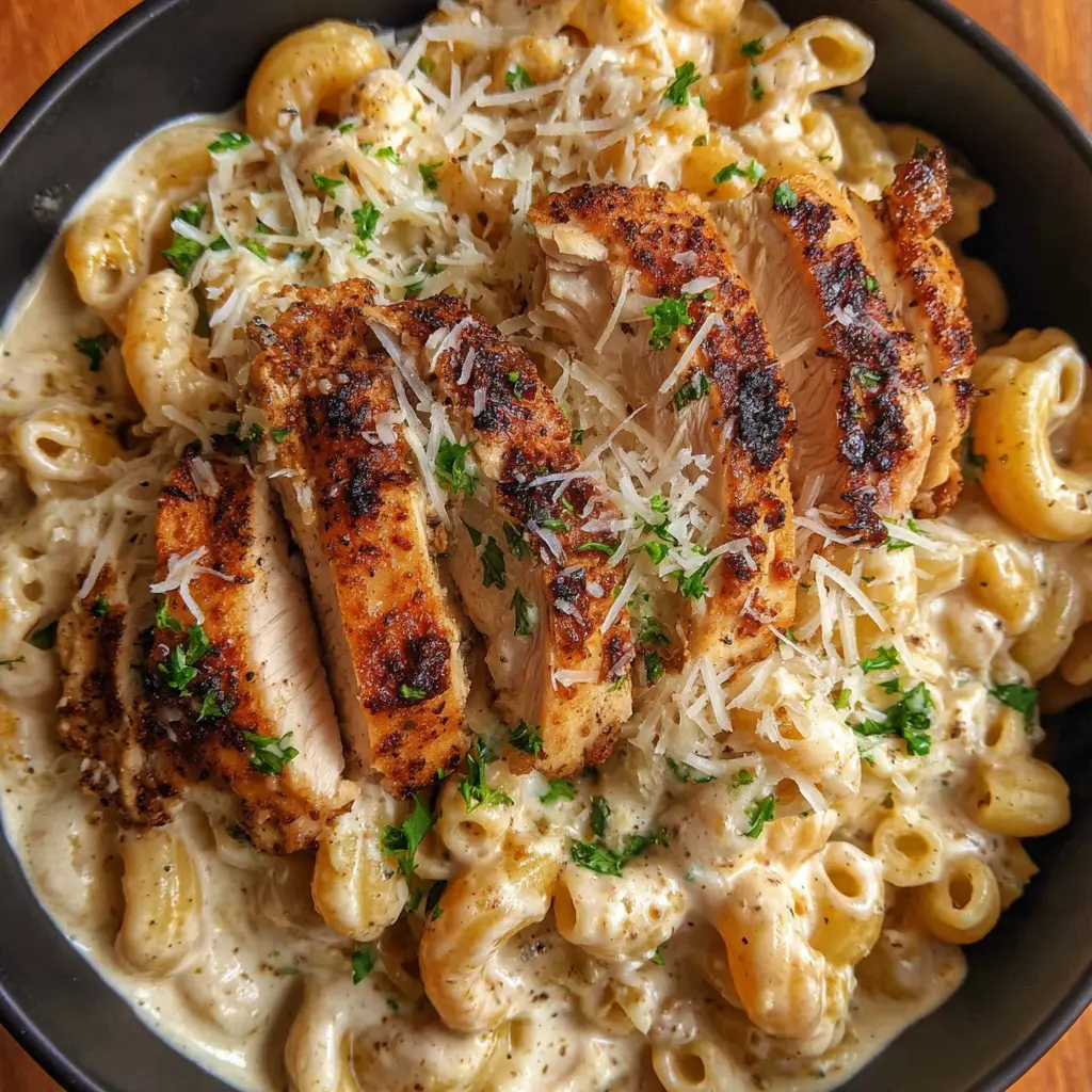 Crockpot Garlic Parmesan Chicken Pasta