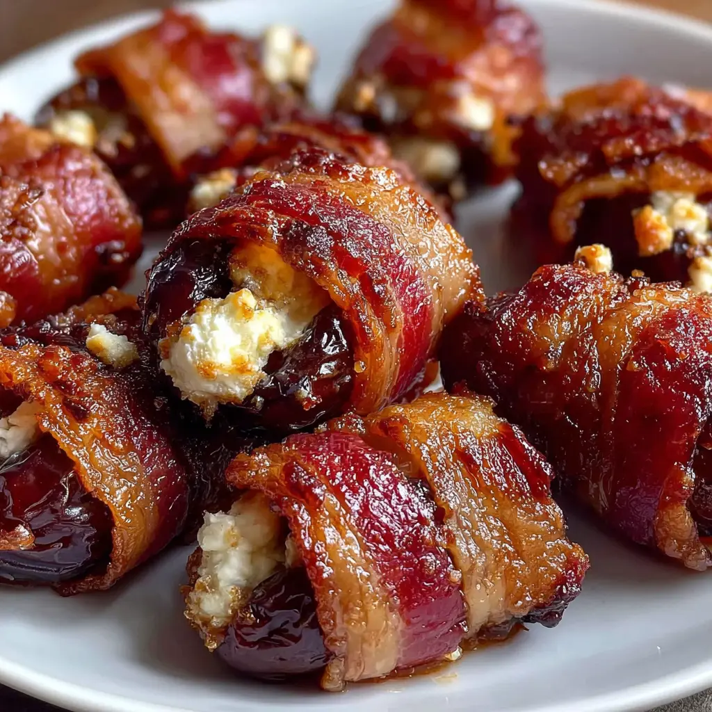 Bacon Wrapped Dates with Goat Cheese