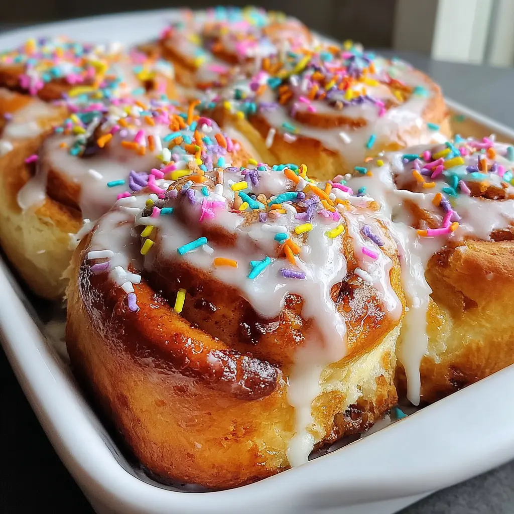 Birthday Cake Cinnamon Rolls