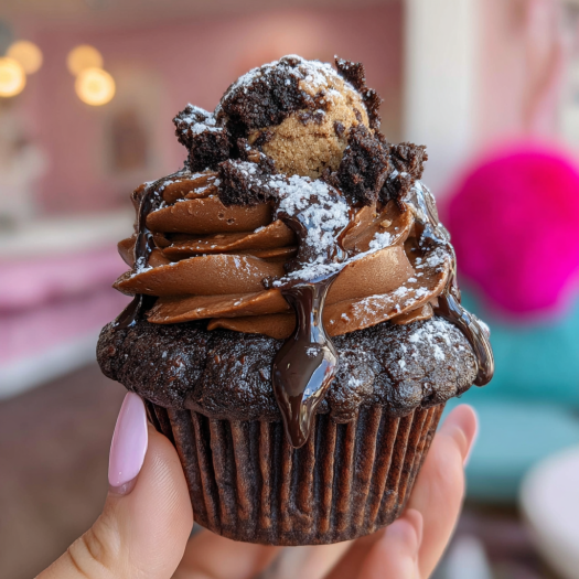 Ultimate Brownie Sundae Stuffed Chocolate Cupcakes