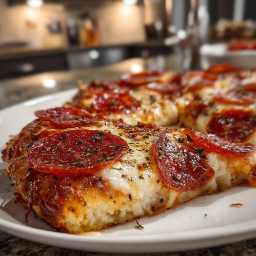 Low-Carb Pepperoni Pizza Cottage Cheese Crust
