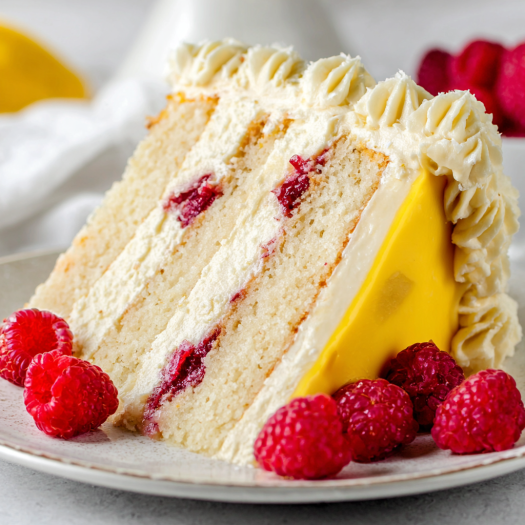 Lemon Raspberry Layer Cake with Lemon Buttercream