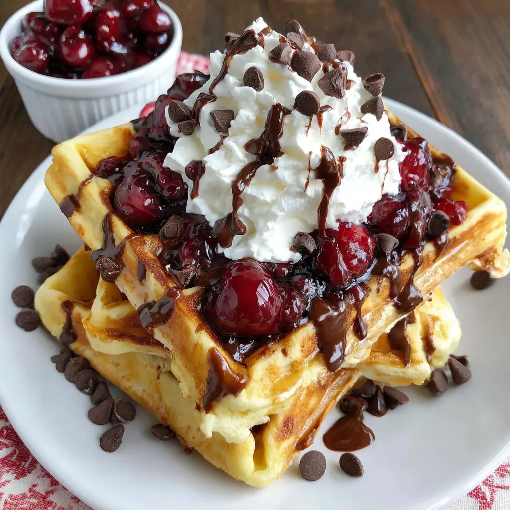 Cherry Chocolate Chip Waffles