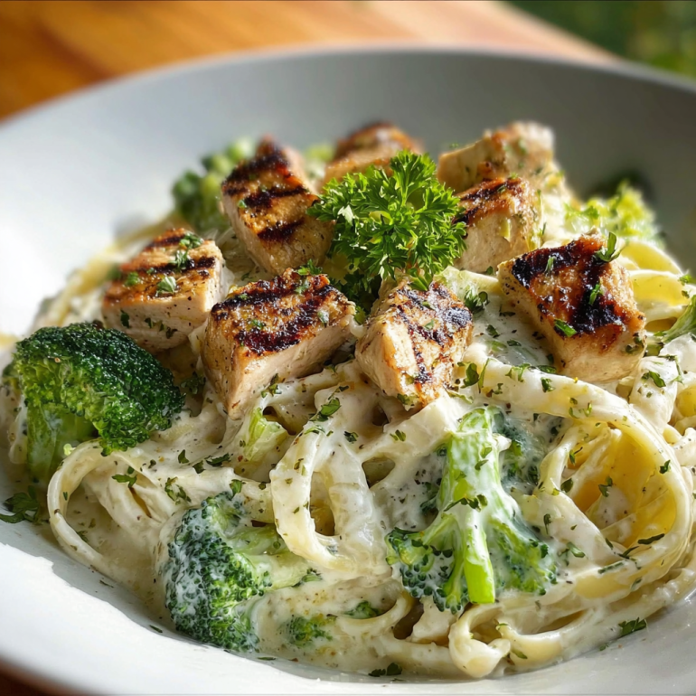 Homemade Chicken Broccoli Alfredo Pasta