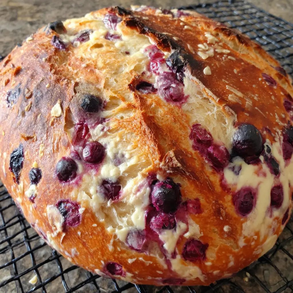 Blueberry Lemon Cream Cheese Sourdough Bread