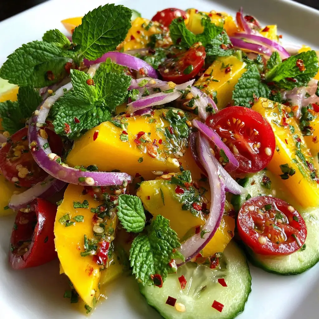 Refreshing Mango Salad with Lime Dressing
