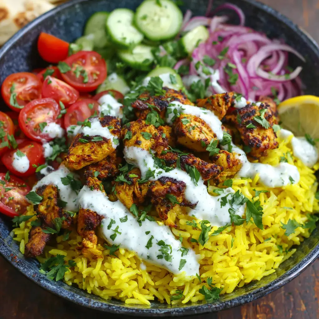 Chicken Shawarma Bowl Yellow Rice