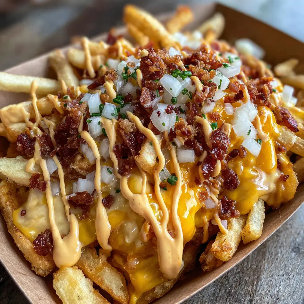 Animal Style Fries with Turkey Bacon