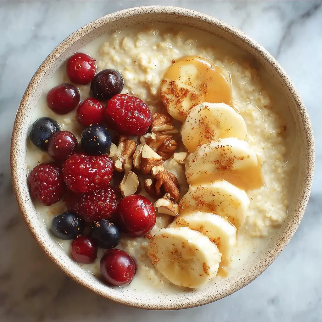 Creamy Custard Oatmeal with Fresh Berries