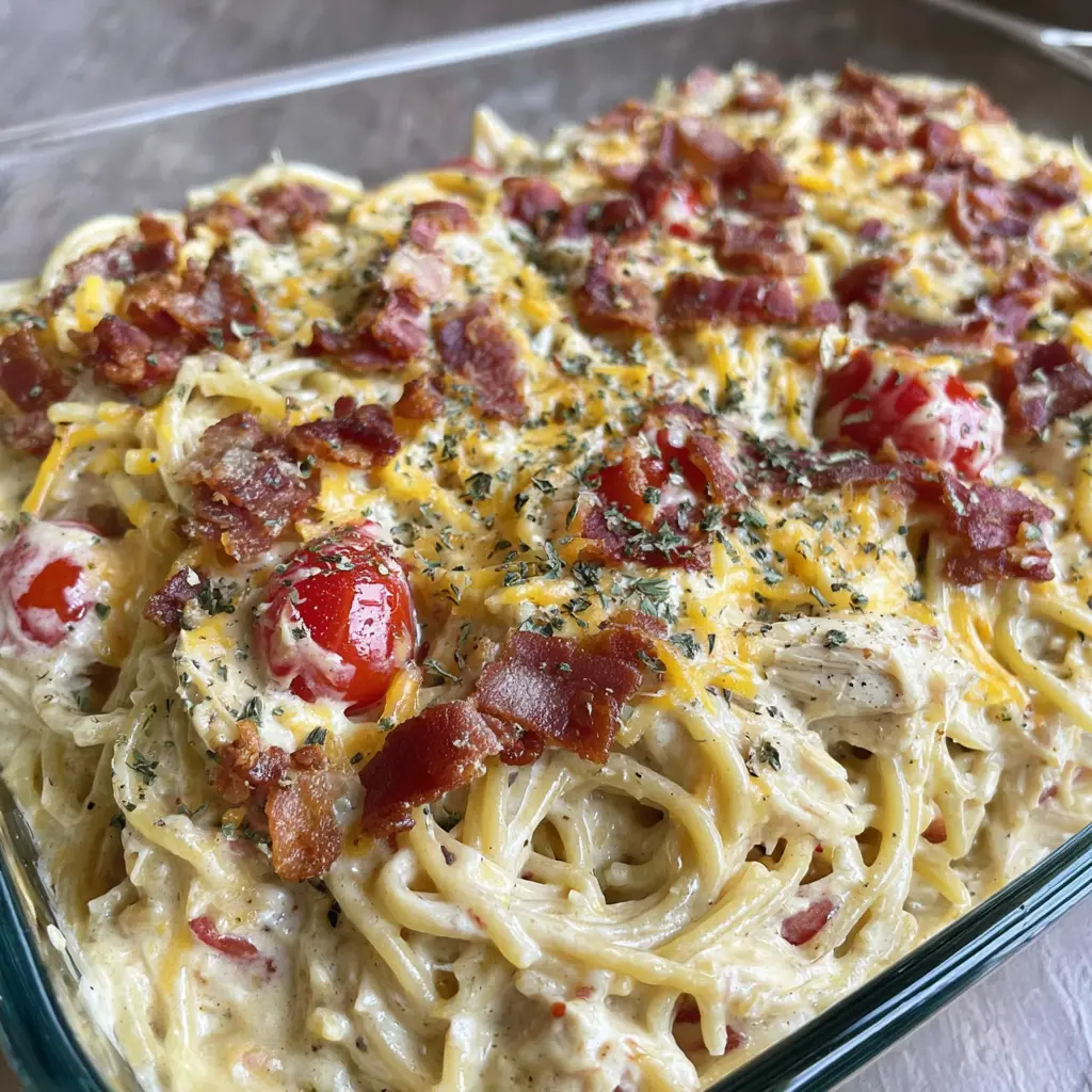 Creamy Chicken Spaghetti Bake