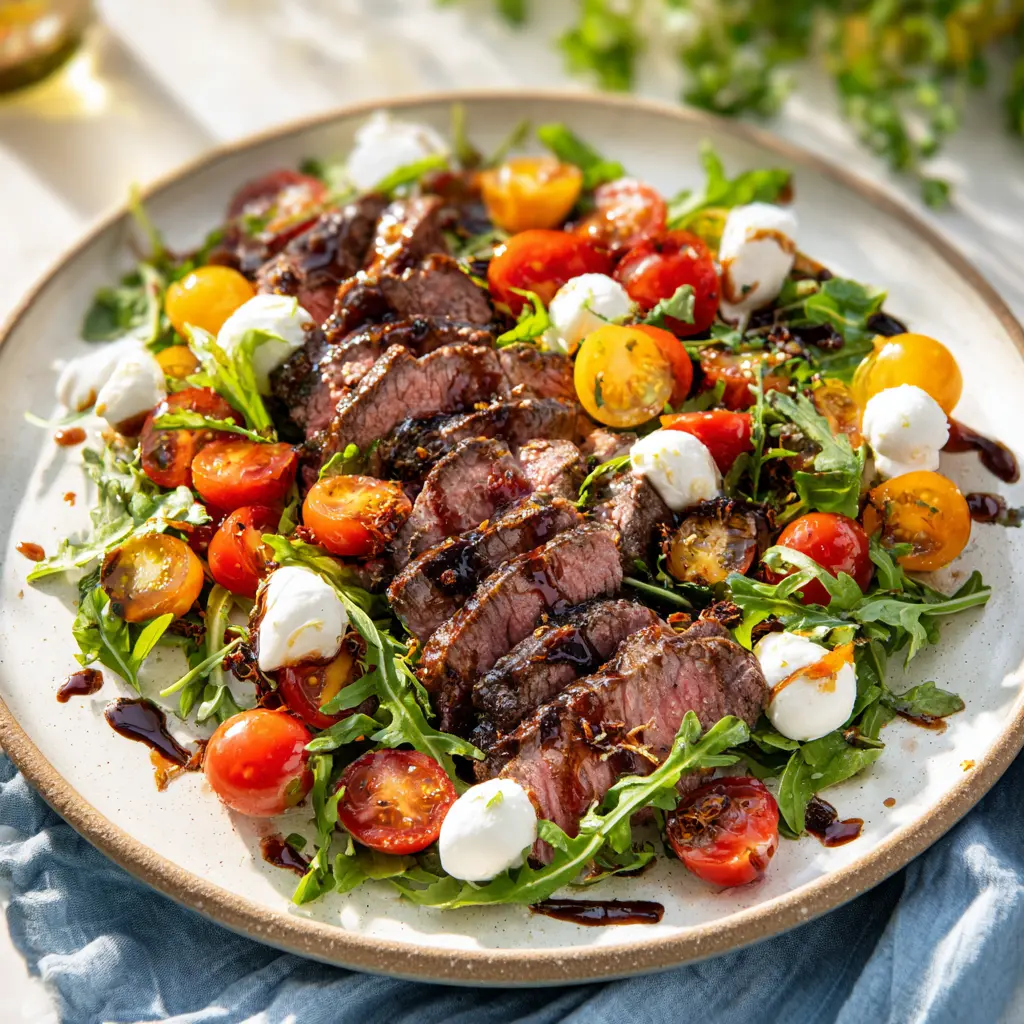 Steak and Arugula Caprese Salad Recipe