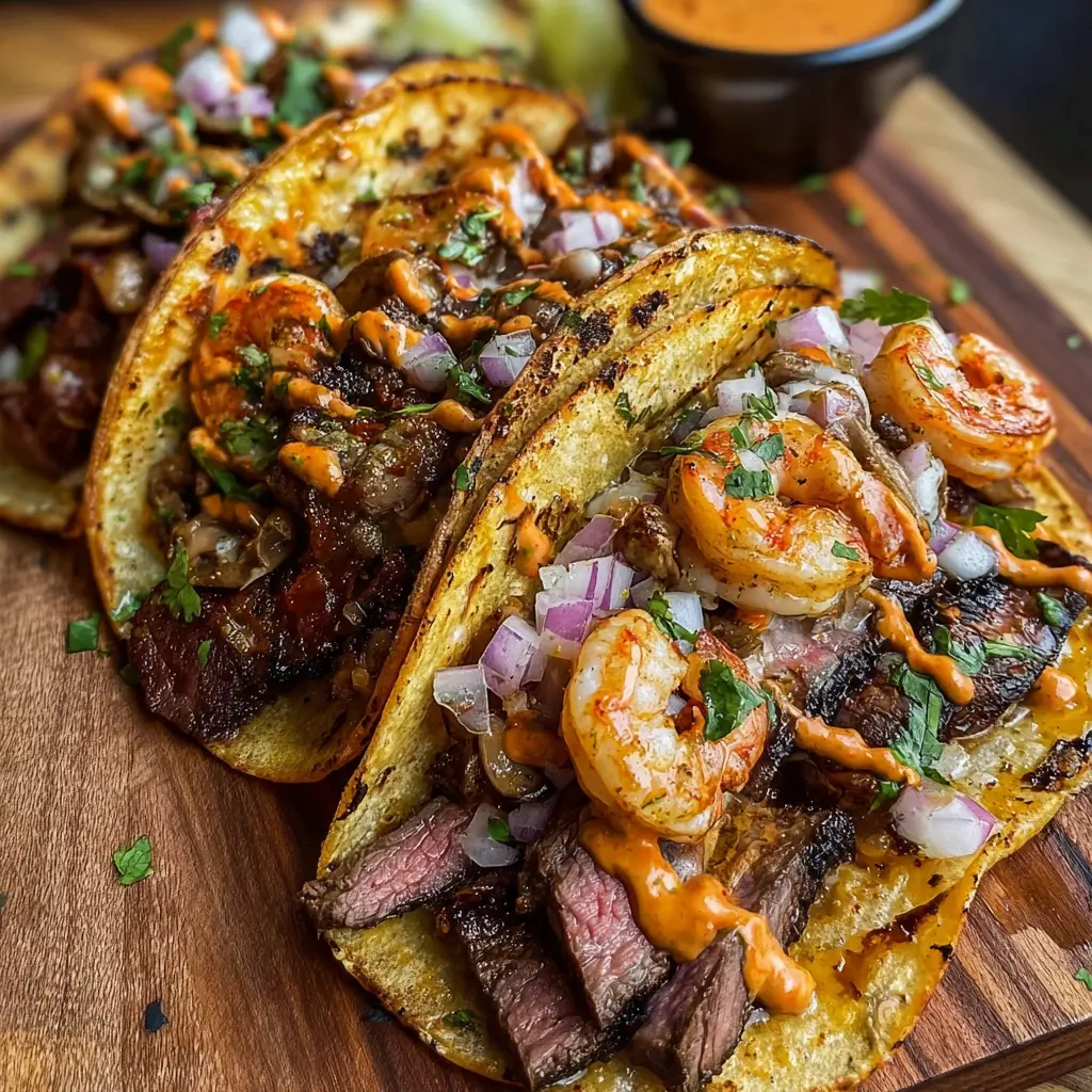 Shrimp and Steak Tacos