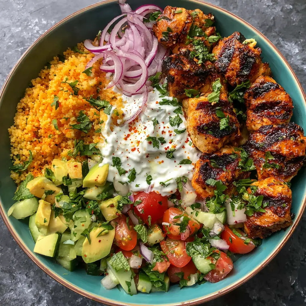Chicken Skewer Mediterranean Bowl