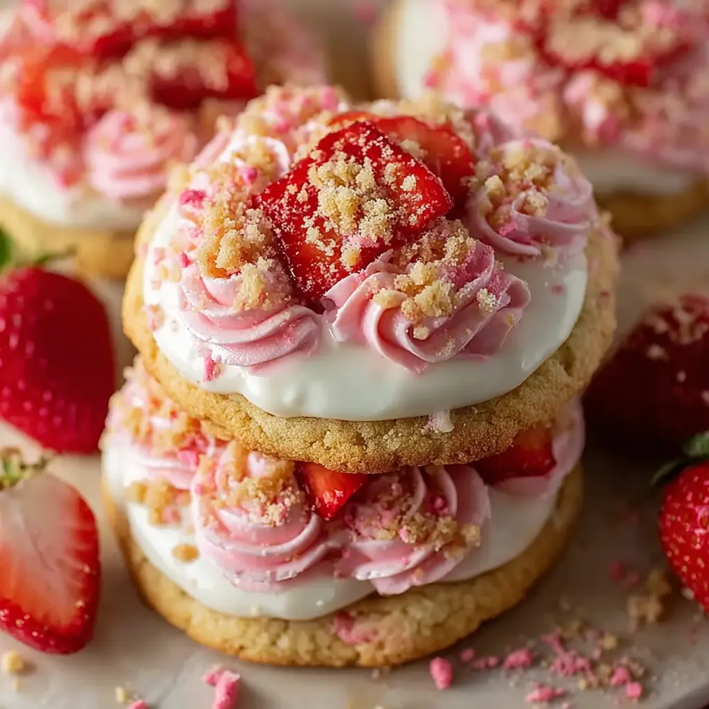 Strawberry Crunch Shortcake Cookies