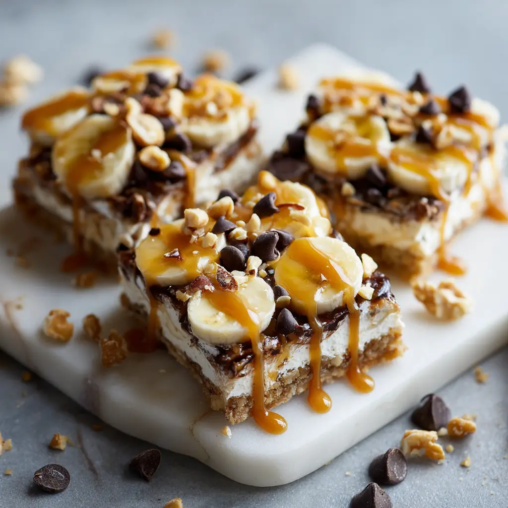 Frozen Yogurt Bark with Peanut Butter & Bananas
