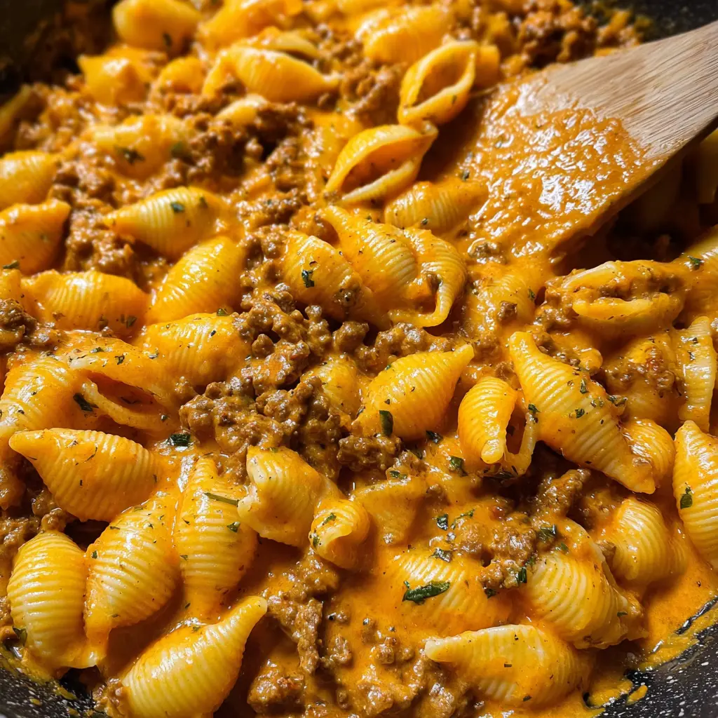 Creamy Beef and Shells