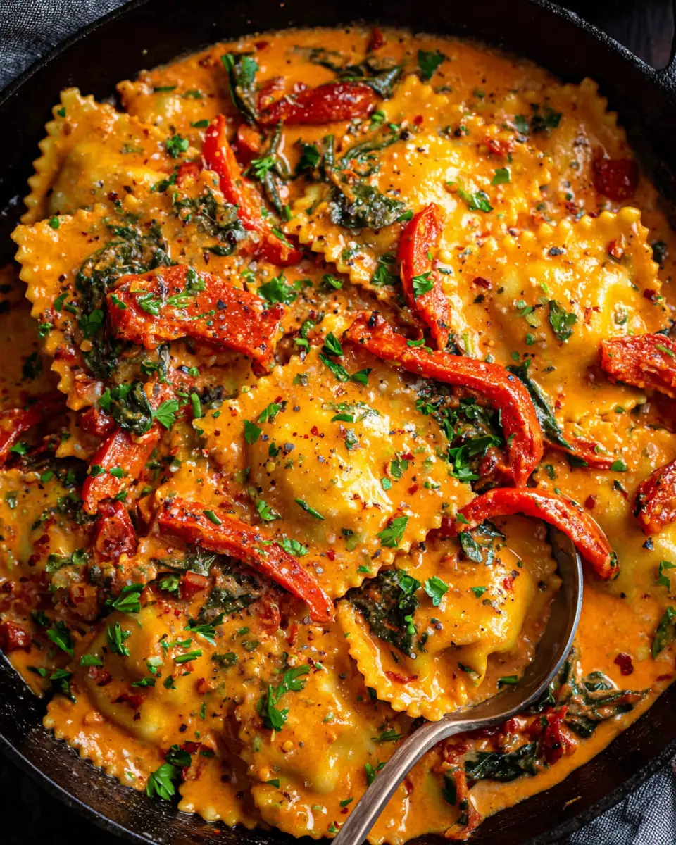 Ravioli with Creamy Tomato Sauce
